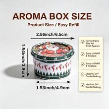 Set Perlengkapan Pembuatan Lilin Natal DIY 46 Buah, 9 Toples Lilin Kosong dengan Motif Acak (2,56 x 1,93 Inci), Set Aksesori Sumbu Lilin, Perlengkapan Pembuatan Lilin Natal - 46 buah/set - View 4
