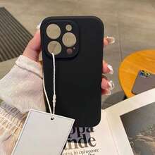 適用於 iPhone 18 Pro 18 Pro Max 的手機殼，液態矽膠相機保護軟橡膠套，超細纖維內襯，防震保護手機殼，相容於 17 Pro Max 16 Pro Max 15 13 14 Plus 11 12 Mini XS Max 7 8 Plus SE 2020 SE 2022 6 Plus 6S - 黑色 - 查看 9
