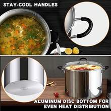 Cook N Home 02442 - Olla con tapa compatible con inducción, 16 cuartos de galón, metálico,,4.73 l, 1 - Ver 6