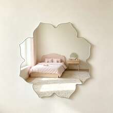 1pc Flower-Shaped Acrylic Mirror Wall Sticker Home Decor, Suitable For Living Room, Bedroom, Bathroom And Other Rooms, Modern Aesthetic Decoration - Silver - View 7