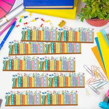 Wildflower Bookshelf Border Decor - 32.8ft Self-Adhesive Decorative Paper, Suitable For Back To School Floral Book Bulletin Board, Perfect For Classroom, Library, Office Chalkboard And Home Wall Party Decoration - Set - View 3