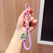 Fashionable Color-Block Braided Rope Keychain, Personalized Handmade Woven Colorful Key Ring, Climbing Carabiner Braided Rope Key Pendant - Hand-woven Rope Keychain - View 15