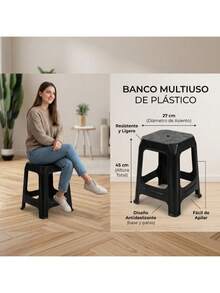 practico banco de plastico - Negro - Ver 2