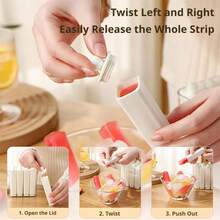 6-Cavity Portable Handle Ice Lolly Mould Set, Reusable DIY Popsicle Mold Tray With Storage Box, Long Ice Stick Maker For Cocktails, Beverages & Homemade Ice Pops - White - View 4