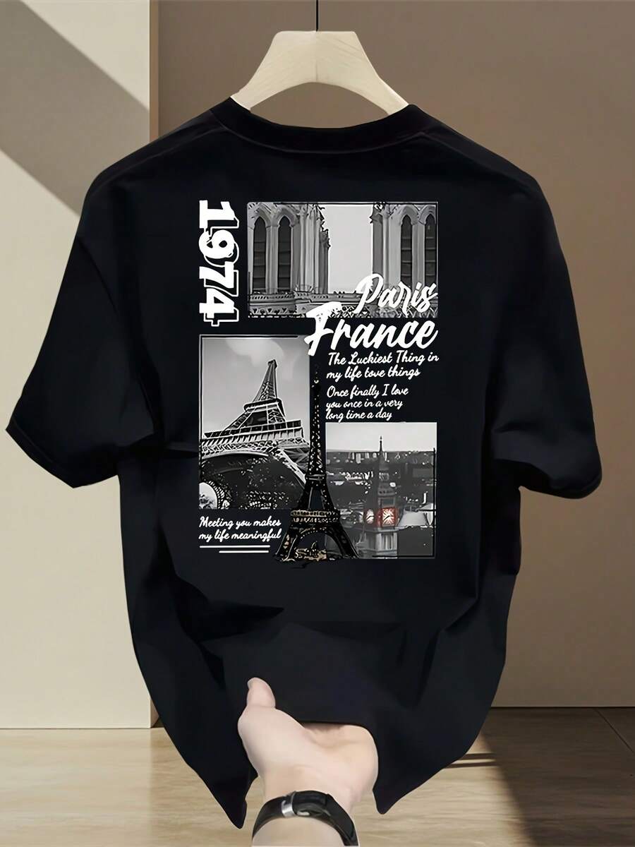 Men T-Shirts - 黑色 - 查看 1