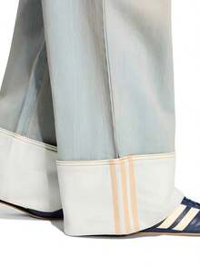 Adidas Three-Leaf Women's Loose Comfortable Versatile Jeans - Light Denim Blue - View 5
