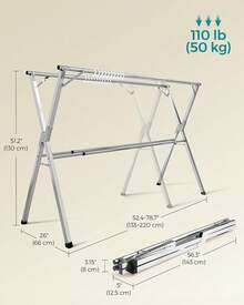 Clothes Drying Racks - (52.4"-78.7")W - View 2
