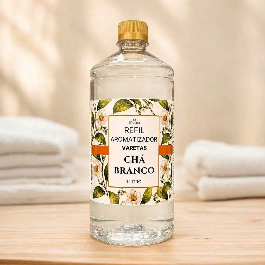 Refil 1 Litro de Aromatizador de Varetas e Ambiente premium - Chá branco - Visão 1