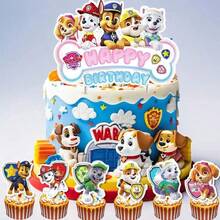 Paw Patrol 汪汪隊蛋糕裝飾插牌 卡通狗狗生日杯子蛋糕插飾 兒童派對蛋糕裝飾 - 彩色 - 查看 1