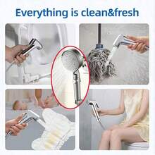 High Pressure 5-Mode Handheld Shower Head With Stainless Steel Hose And Adjustable Bracket, Home Bathroom Decor, Autumn Bathroom Accessories - Multiple Styles - View 9