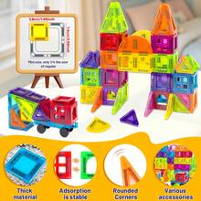 Mini Magnetic Building Blocks Kids Construction Toy, 30/60/100pcs With Car Base Magnetic Toy, Colorful Magnetic Blocks Kids Educational Magnet Toy Set, Creative Toy Gift, Suitable For Boys And Girls 3 Years And Above, Random Color - Multicolor - View 6