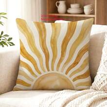 4PCS Bohemian Sun And Moon Pattern Pillow Cover, Non Real Embroidery, Single-Sided Printing, Sun And Leaf Pattern Cushion Cover, Suitable For Various Scene Decorations, 2D Flat Printing (Excluding Pillow Core) - Multicolor - View 8