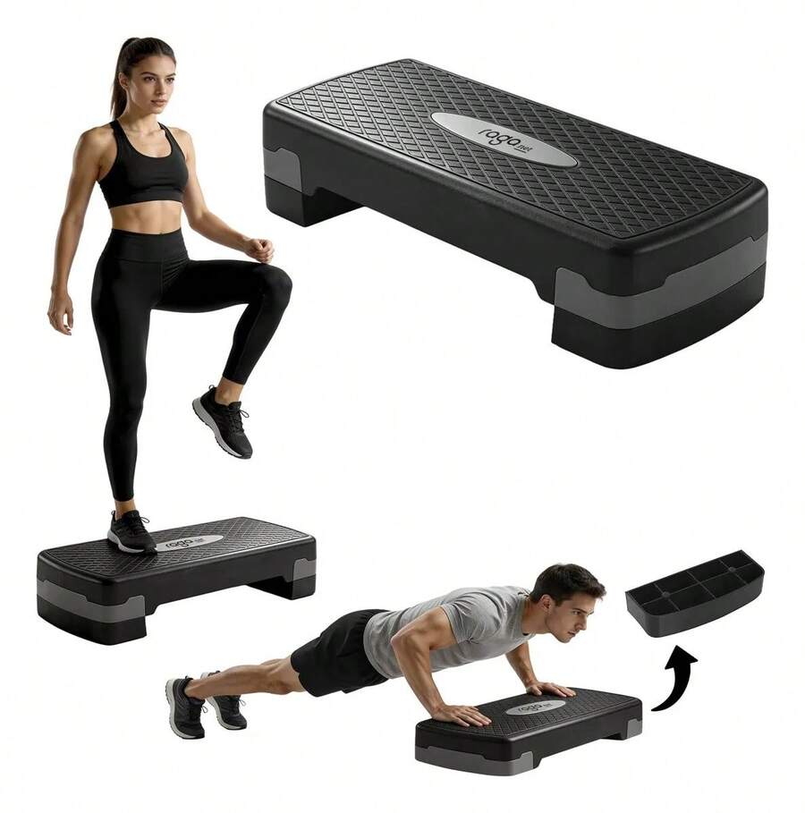 Step Banco De Aerobics Raganet DP007 Ejercicio Con 2 Alturas Ajustables Color negro - Negro - Ver 1