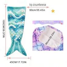 Wearable Mermaid Tail Blanket, Galaxy Deep Blue Purple Gradient Fish Scale Star Pattern Flannel Throw, Super Soft Comfortable All-Season Mermaid Style Wrap Blanket, Dreamy Birthday Christmas Gift, Suitable For Lovers - Multicolor - View 7
