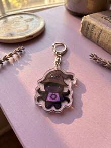 1Pc/7pcs Forsaken Horror Game Acrylic Keychain Set, Cute Chibi Survivor And Killer Character Pendants (Including Elliot, Chance, Double Time, Rookie And Witch Designs), Adorable Game Bag Charm, Perfect Gift For Forsaken Fans, Birthday Gift, Game Souvenir And Backpack Decoration - Multicolor - View 11