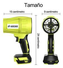 Soplador De Aire Inalambrica Hojas Electrica Para Jardineria Herramientas Para Electrica Bateria Accesorios Aspiradora Truper Gasolina De Mochila Ventilador Turbo - Verde - Ver 7
