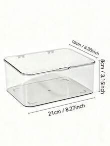 Clear Acrylic Storage Box With Lid, Dust-Proof Transparent Plastic Organizer, Stackable Desktop Storage Container, Multi-Purpose Storage Box For Cards, Envelopes, Stationery, Cosmetics, Face Masks, Jewelry, Office Supplies, Home And Office - Clear - View 9