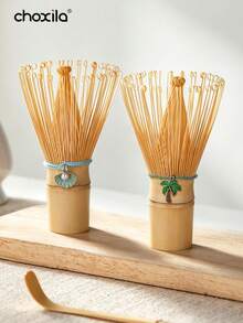 choxila 1pc 100-Prong Bamboo Matcha Whisk, Handmade Natural Bamboo Tea Brush With Assorted Hanging Decorations, Traditional Japanese Tea Ceremony Accessory, Suitable For Daily Brewing And Tea Enthusiasts - Whisk - View 8