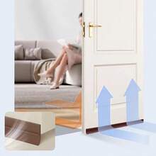 2 Buah Penahan Angin Pintu, Cocok Untuk Segel Bawah Pintu Eksterior dan Interior, Strip Segel Pintu Tahan Angin, Kedap Suara Jendela Garasi, Isolasi Udara Dingin, Penghalang Angin. - Beraneka warna - View 10