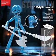 Cool Action Stickman Figurine, Multi-Joint Movable Humanoid Model, DIY Assembly Model, Suitable For Teenagers Office Desk Decoration, Gift, Party - Multicolor - View 12