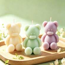 1pc Bear Shaped Aromatherapy Candle Silicone Mold Home Decor/Gift Ornament Plaster Mold, Handmade Epoxy Resin Casting Mold, Art Decorative Clay Plaster Mold - A-White - View 5