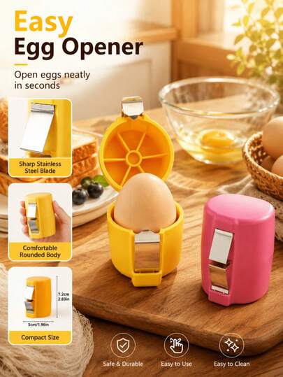 1 pieza Separador de huevos de plástico multicolor, cascanueces de huevos conveniente, herramienta rápida para cascar y separar huevos, utensilio de cocina para cocina del hogar, horneado, preparación de desayuno, batido de huevos para pasteles y postres