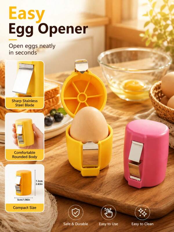 1pc Multi-Color Plastic Egg Separator, Convenient Egg Cracker, Quick Egg Cracking And Separating Tool, Kitchen Utensil For Home Kitchen Baking, Breakfast Preparation, Cake And Dessert Egg Beating