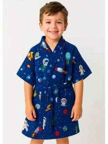 Children's Plush Character Pool Bathrobe - Astronauta - Ver 4