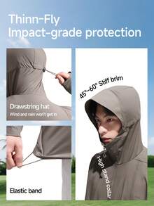 Beneunder Men's All-Weather Outdoor Sun-Protection Jacket (Loose-Fit) WR004 - Light Grey - View 5