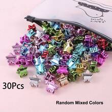 30Pcs Girls Random Color Flower Cartoon Hair Clips Suitable For Daily Wear - Multicolor - View 6
