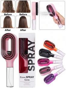 Portable 2-In-1 Spray Hair Comb, Refillable Fine Mist Built-In Water Spray Nozzle, Anti-Static Hair Brush, Suitable For Wet Hair, Dry Hair, Curly Hair, Thick Hair, Adults And Children - Style B - View 7