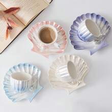 Ins Shell Ceramic Mug For Women, Coffee Water Cup, Home Use Pearl Cup And Saucer Set, Tea Cup Design - Multiple Selection - View 4