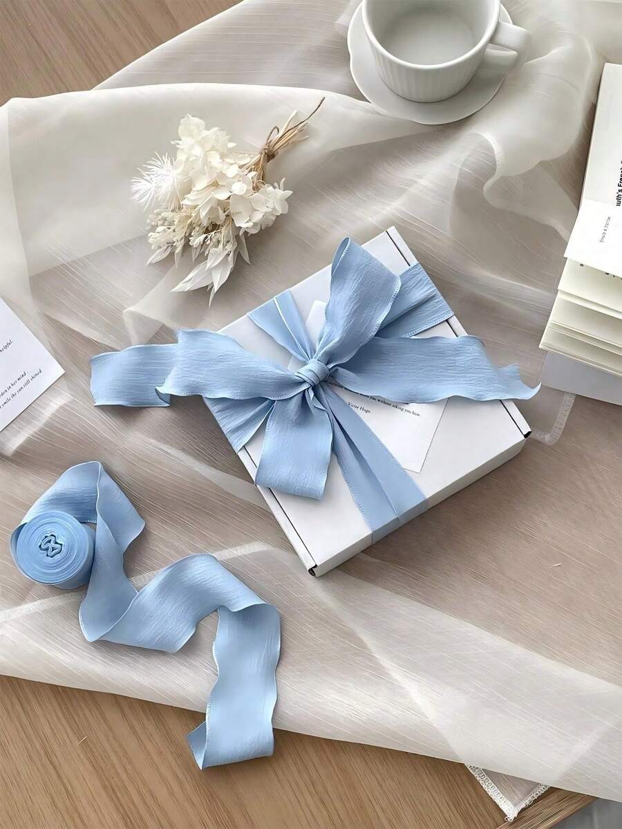 4cm Goddess Festival Valentine's Day Pleated Ribbon High-End Elastic Ruffled Bubble Pleated Webbing Birthday Box Packaging Ribbon Gift Packaging Webbing Hair Tie Cake Packaging DIY Bowknot Fresh Flowers Bouquet Gift Cake Packaging Floral Art Ribbon - Multicolor - View 1