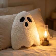 Halloween White Ghost Plush Pillow - Multicolor - View 1