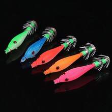ANFS 1pc Glow Fishing Lure, Fluorescent Squid Fake Bait, Shrimp-Shaped Realistic Lure, Octopus Hook, Fishing Accessory - Multicolor - View 3
