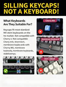 EWEADN Keycaps & Switches Side-Printed/Front-Printed Gradient Keycaps Dye-Sublimation Translucent Characters Compatible With Most Standard MX Cross-Axis Mechanical Magnetic Switch Keyboards - View 2