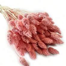 25/50/100Pcs Multicolor Artificial Gemstone Grass, Fluffy Faux Pampas Grass For Home Wedding Table Floral Arrangement, Christmas Halloween Thanksgiving School Decor - Pink - View 2