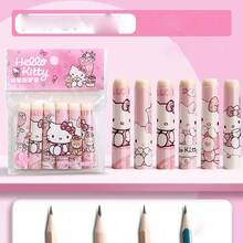 SANRIO 6入組卡通鉛筆保護套，通用六角形/三角形/圓形/方形鉛筆延長帽，可愛動漫印花鉛筆握把套，小學寫作文具防斷筆尖套筒 - 均碼 - 查看 1