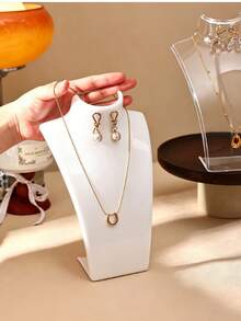 1pc Necklace & Earring Display Stand, Jewelry Model Display Rack, Luxury Jewelry Display Prop, Necklace Bracelet Earring Storage Rack, Suitable For Clothing Store Jewelry Display Container - Multicolor - View 4