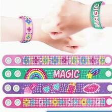 2 Sets 5D DIY EVA Diamond Painting Bracelets, Rhinestone Bracelet Handmade Kit, Mosaic Gemstone Sticker Bracelet Making Set, Creative Handmade Art Decor Gift - Sets - View 1