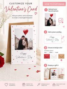 Customized Birthday Card With Personalized Photo And Envelope - Suitable For Family, Boyfriend, Girlfriend, Brother, Sister, Wife, Husband, Colleague Creative Personalized Card - Multicolor - View 5