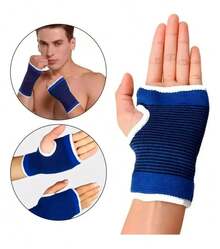 Munhequeira Tensor Suporte Elástico Polegar Protetor Punho - Azul - Visão 3