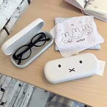 1pc Miffy Minimalist Rabbit Pattern Hard Glasses Box Portable Shockproof Glasses Storage Rack Cute Cartoon Rabbit Pattern Glasses Box Suitable For Commuting, Travel, Desktop Computers Soft Inner Lining Scratch Resistant Glasses Storage Box - Multicolor - View 5