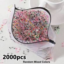 2000Pcs Girls Transparent Colored Spliced Rubber Hair Ties Hair Bands Suitable For Daily Use - 彩色 - 查看 6