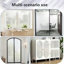 Blinds, Striped Window Pattern Privacy Glass Film, Static Adhesion Glass Film, Glue-Free UV Protection Window Sticker Suitable For Bathroom, Bedroom, Living Room And More - 1PC - View 7