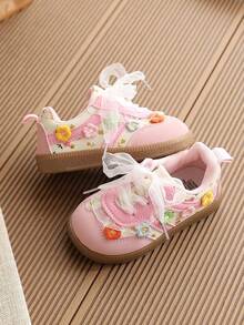 1 Pair Girls' Sports Shoes, Spring/Autumn New Style, Korean Cute Design, Children's Training Shoes For Toddlers - Pink - View 3