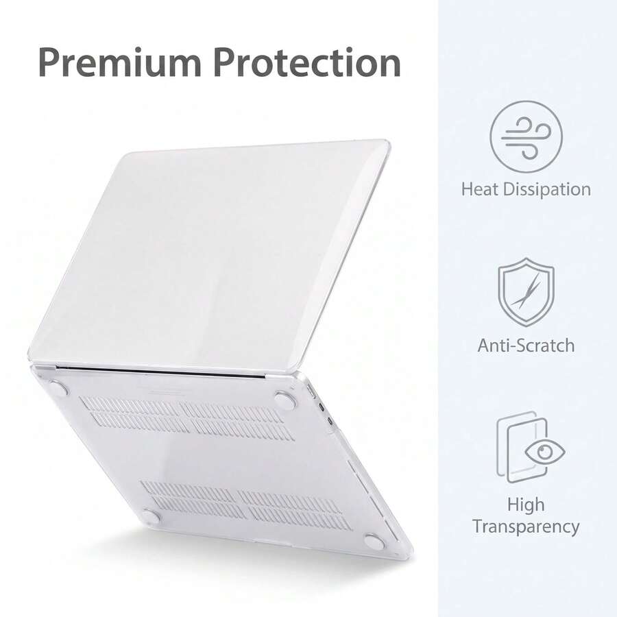 1 buah Casing Pelindung Laptop Neo, Kompatibel dengan A3404 A18 Pro 13 inci, Air M2 M3 M4 M5 15 inci, Air 13 2026, Pro 13 2016-2022, Pro 14/16 inci 2021-2026, Casing Pelindung Bahan PVC Ultra-Jernih, Cocok untuk Pelajar dan Pekerja Kantoran