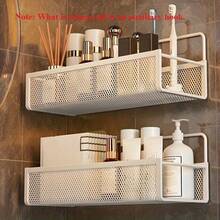 4pcs Bathroom Storage Rack Accessories - Hook Accessories, No-Drill Large Capacity Metal Rack, Kitchen Spice Rack, Suitable For Kitchen, Bathroom, Vanity, Multi-Function Hooks - Multicolor - View 4