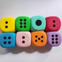 1pc Large Soft Dice, Multi-Color Throwable, Multi-Functional Tabletop Game Accessory, Suitable For Adult Party Games Decoration, Valentine's Day, Wedding, Birthday Party Decoration, Ideal Gift Choice. EVA Rounded Corner Dice Six-Sided Fun Foam EVA Cube Dice. 3.8/6/8cm Size. Party Games And Event Supplies, Holiday And Party Supplies. - Multicolor - View 4