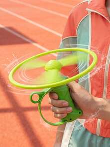 Rope UFO Toy, Manual Launch Outdoor Spinning Disc, No Battery Required, Durable And Easy To Operate, Family Interactive Flying Toy - Multicolor - View 3